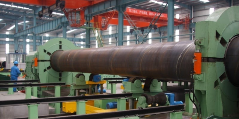 Bevelling machine for spiral pipe1